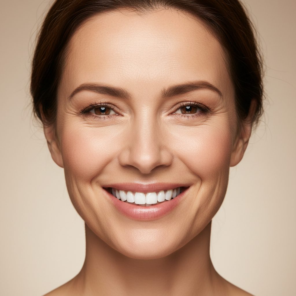 Beautiful smile after porcelain veneers