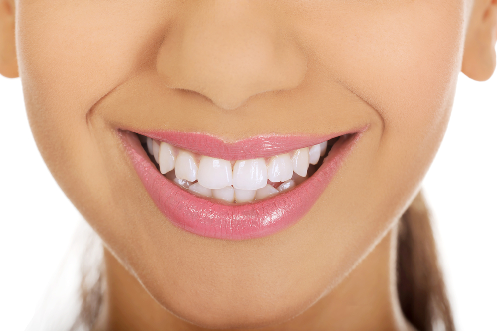 Closeup of woman smiling with healthy teeth
