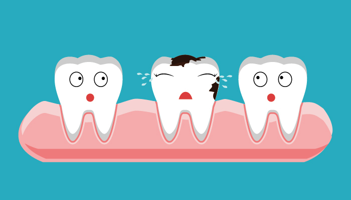 gum disease attacking healthy teeth