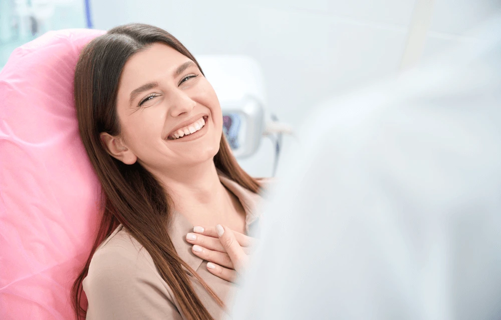 a laughing dental patient